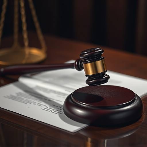 An open legal document with a gavel resting on top, symbolizing terms and conditions